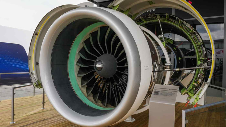 Một động cơ máy bay của Pratt & Whitney - Ảnh: BLOOMBERG