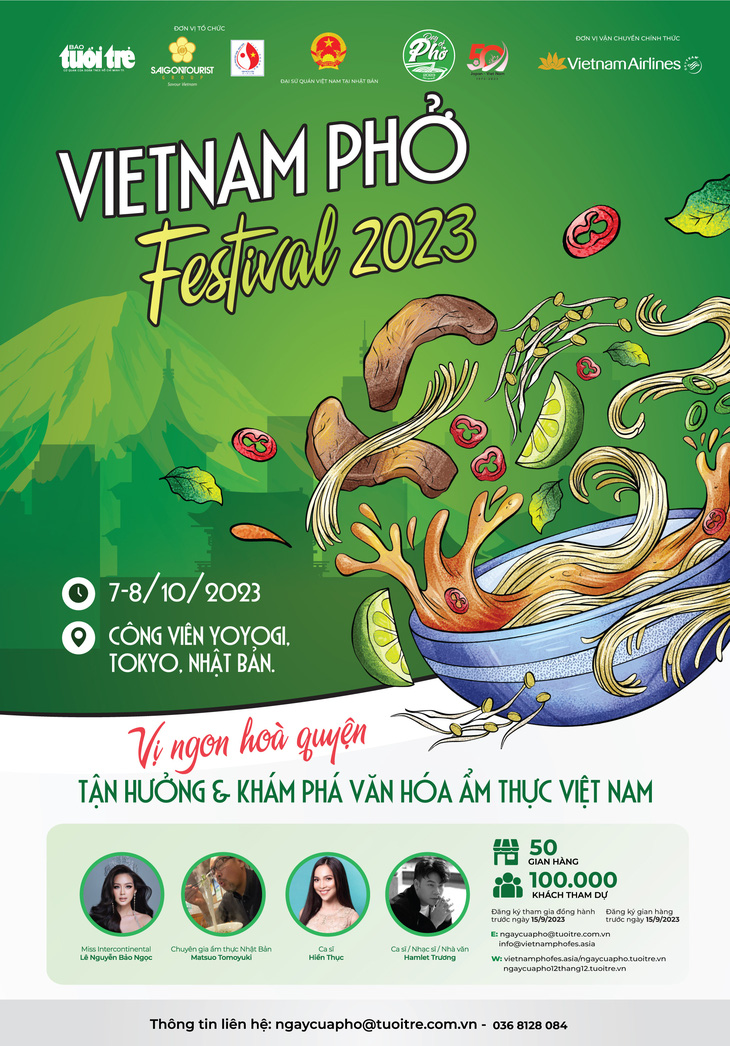 Vietnam Phở Festival sẽ diễn ra ngày 7 và 8-10 tại Công viên Yoyogi (Tokyo, Nhật Bản)